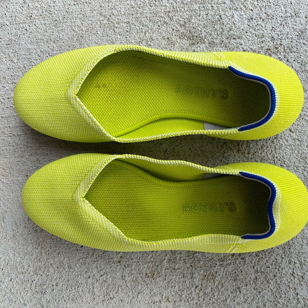 Rothy’s size 8. Neon bright yellow.
